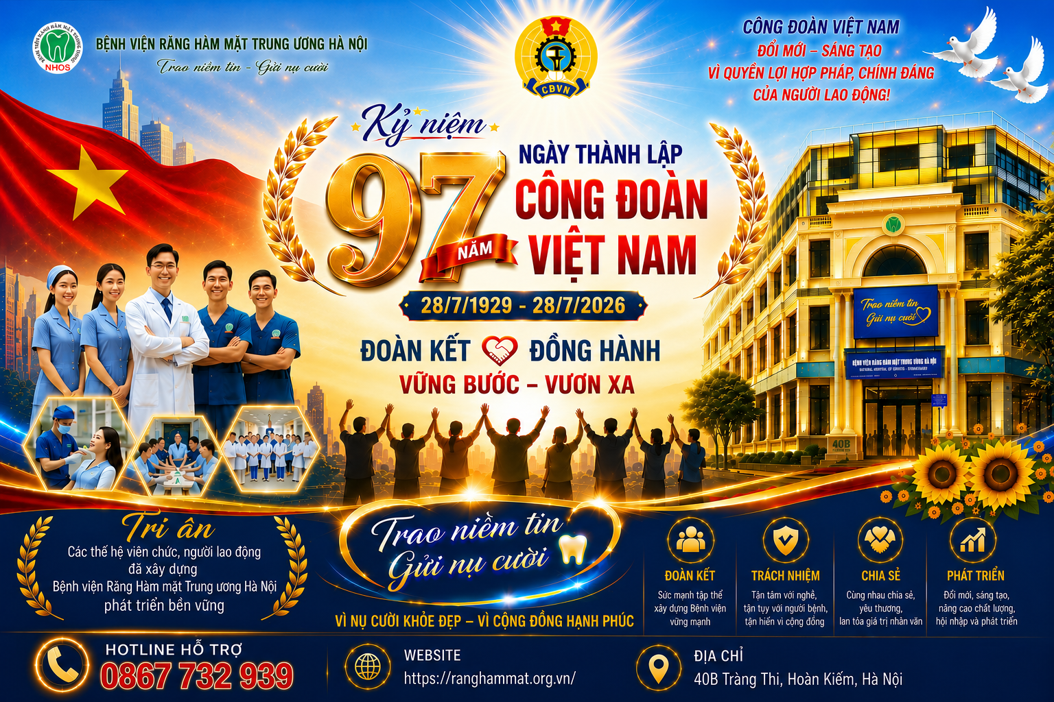KỶ NIỆM 97 NĂM NGÀY THÀNH LẬP CÔNG ĐOÀN VIỆT NAM (28/7/1929 – 28/7/2026) 